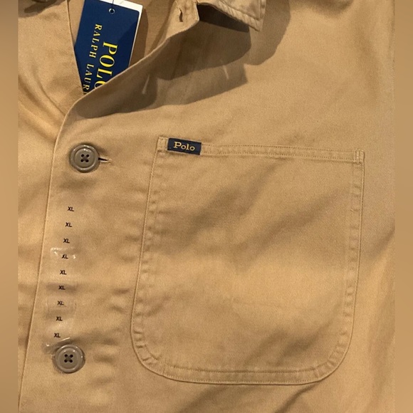 POLO Ralph Lauren Men’s Twill Utility Overshirt Chore Jacket Tan Beige NWT - Picture 6 of 11